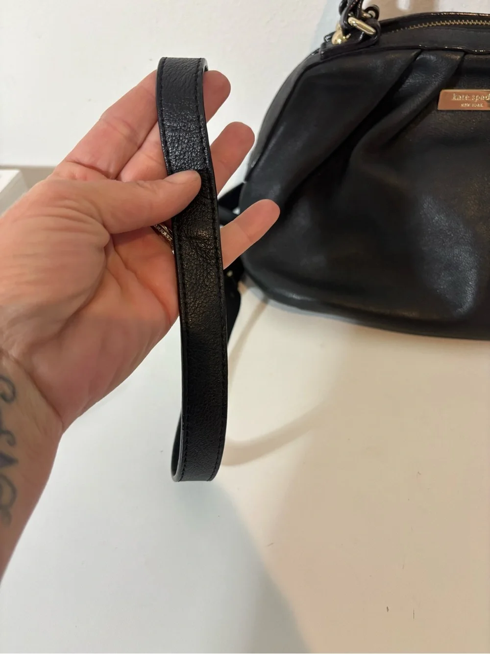 Kate Spade Five Points Kinsey Small Satchel Leather Black Casual Purse